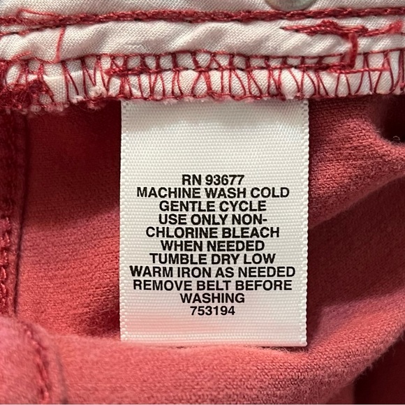 •Liz Claiborne• Corduroy Brick Red Straight Leg Jeans - Size 24W - Picture 6 of 7